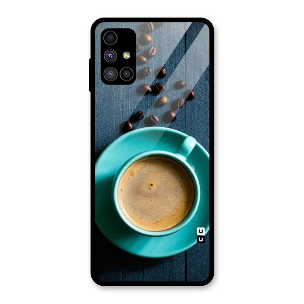 Coffee Beans and Cup Glass Back Case for Galaxy M51