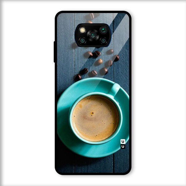 Coffee Beans and Cup Glass Back Case for Poco X3