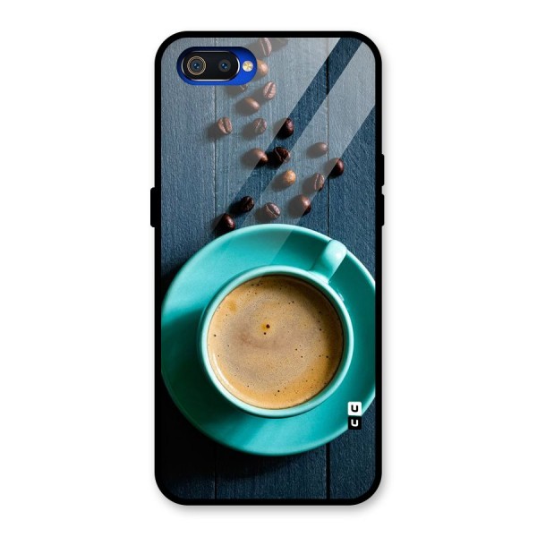 Coffee Beans and Cup Glass Back Case for Realme C2