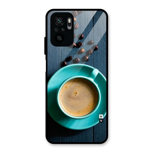 Coffee Beans and Cup Glass Back Case for Redmi Note 10