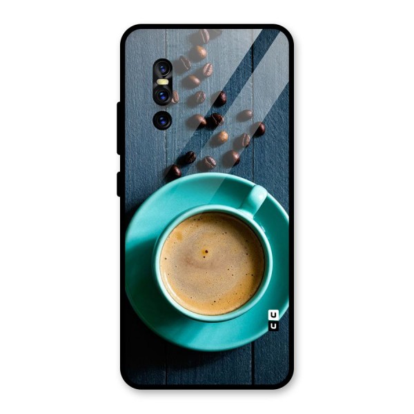 Coffee Beans and Cup Glass Back Case for Vivo V15 Pro