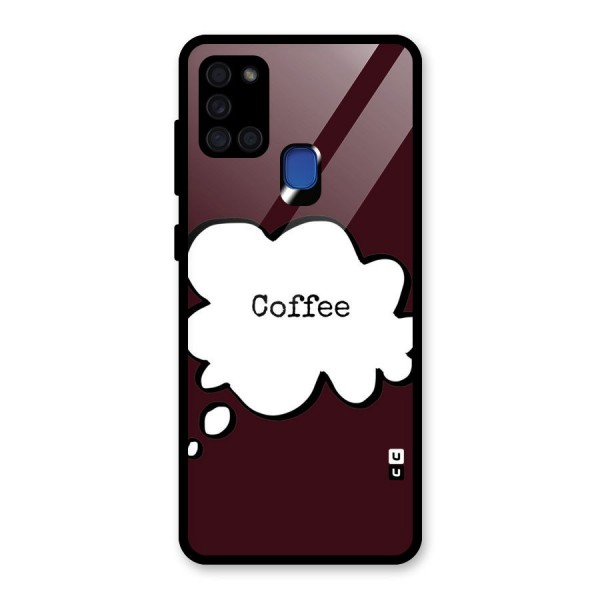 Coffee Bubble Glass Back Case for Galaxy A21s