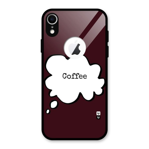 Coffee Bubble Glass Back Case for iPhone XR Logo Cut