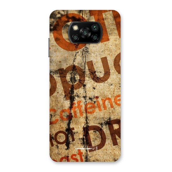 Coffee Caffeine Back Case for Poco X3