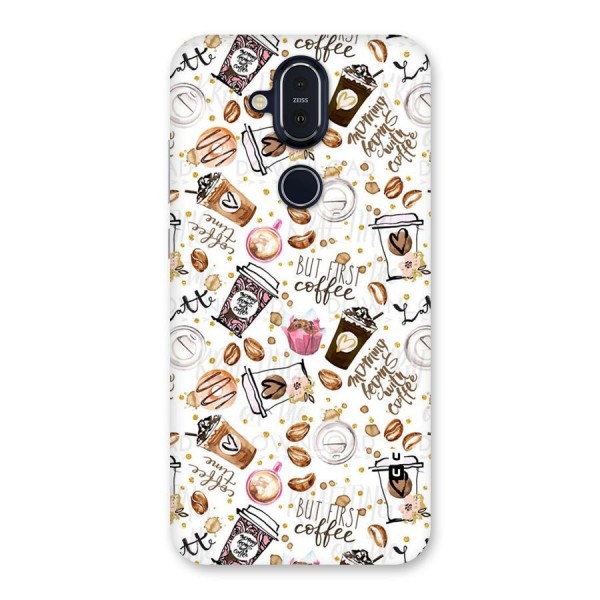 Coffee Pattern Back Case for Nokia 8.1