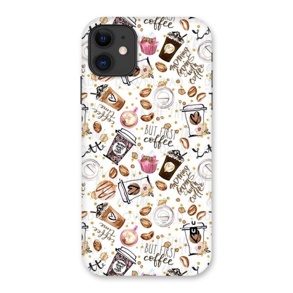 Coffee Pattern Back Case for iPhone 11