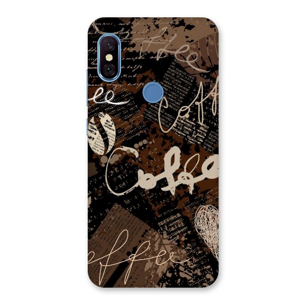 Coffee Scribbles Back Case for Redmi Note 6 Pro