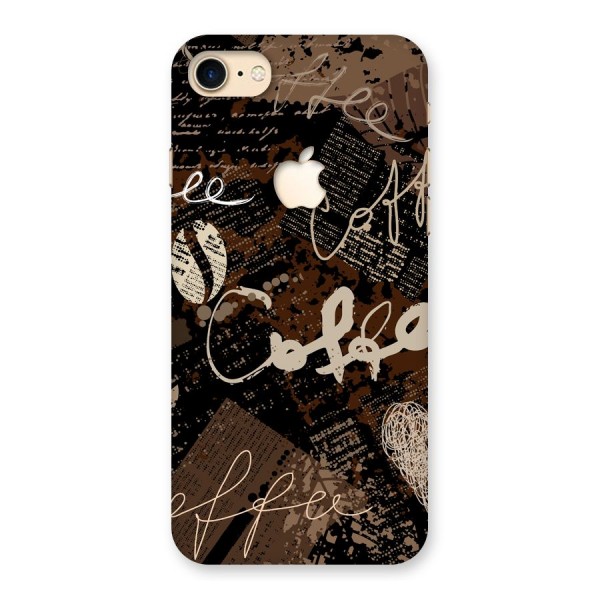 Coffee Scribbles Back Case for iPhone 7 Apple Cut