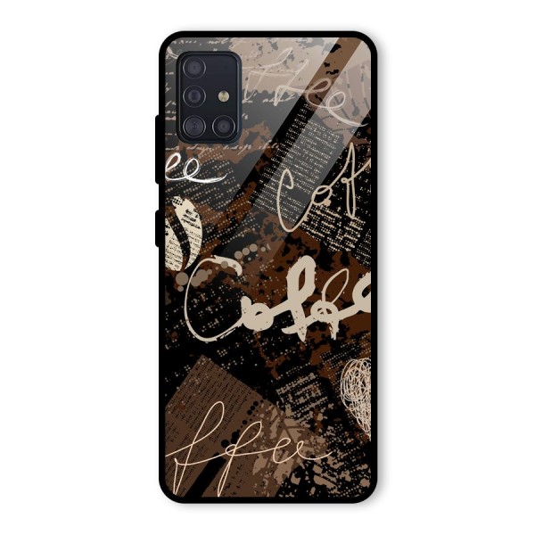Coffee Scribbles Glass Back Case for Galaxy A51