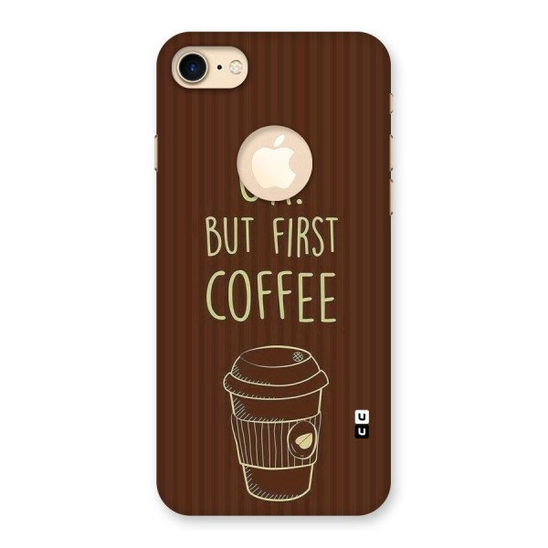 Coffee Stripes Back Case for iPhone 7 Logo Cut