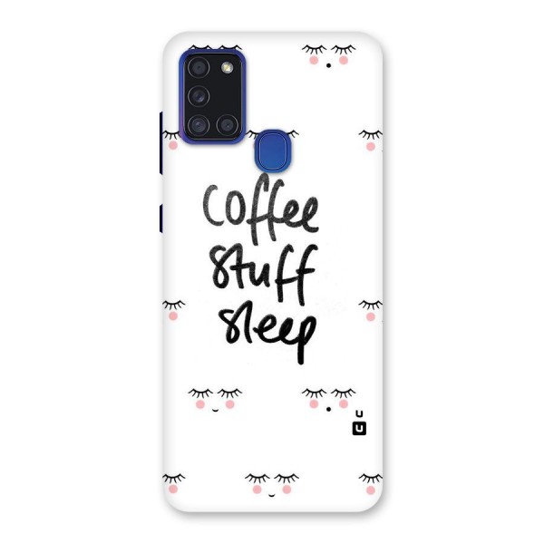 Coffee Stuff Sleep Back Case for Galaxy A21s