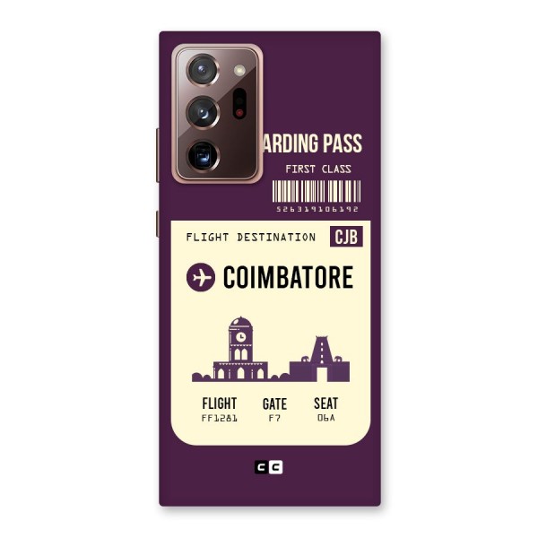Coimbatore Boarding Pass Back Case for Galaxy Note 20 Ultra