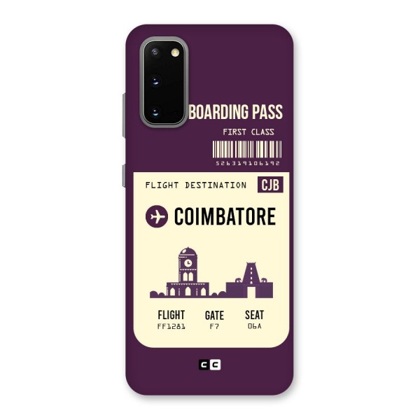 Coimbatore Boarding Pass Back Case for Galaxy S20