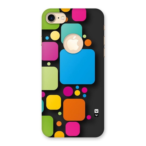 Color Boxes Abstract Back Case for iPhone 7 Logo Cut