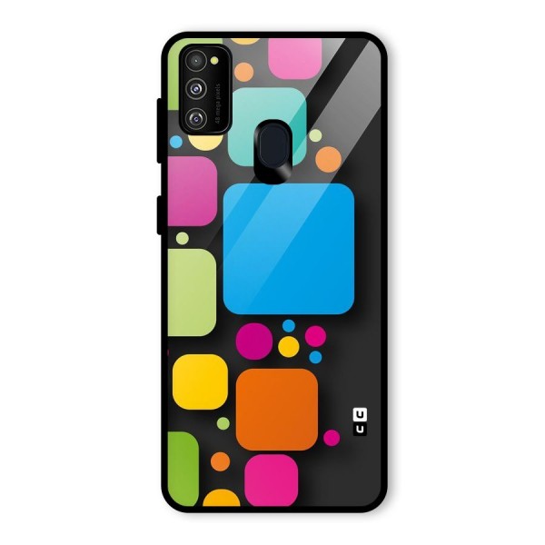 Color Boxes Abstract Glass Back Case for Galaxy M21