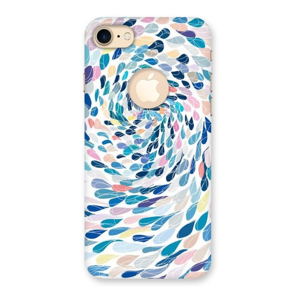 Color Droplets Swirls Back Case for iPhone 7 Logo Cut