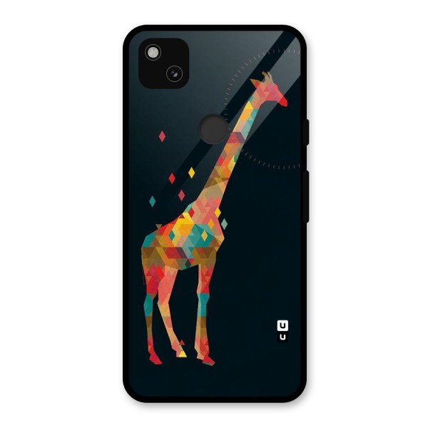 Colored Giraffe Glass Back Case for Google Pixel 4a