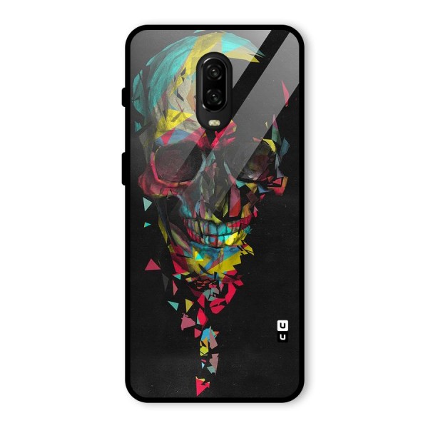 Colored Skull Shred Glass Back Case for OnePlus 6T