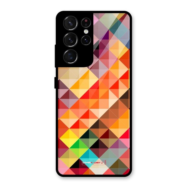 Colorful Cubes Glass Back Case for Galaxy S21 Ultra 5G