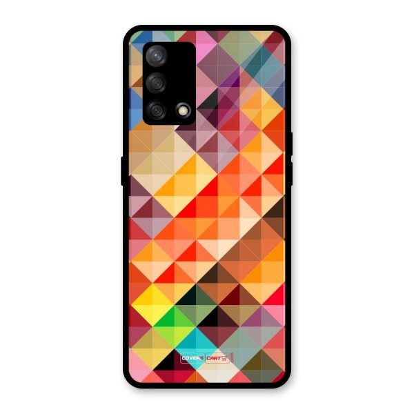 Colorful Cubes Glass Back Case for Oppo F19s