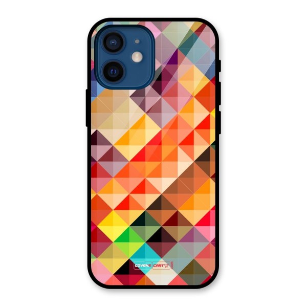 Colorful Cubes Glass Back Case for iPhone 12 Mini