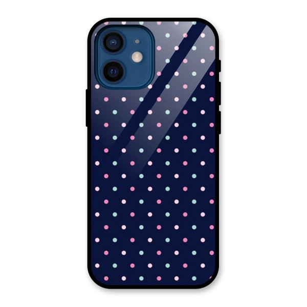 Colorful Dots Pattern Glass Back Case for iPhone 12 Mini