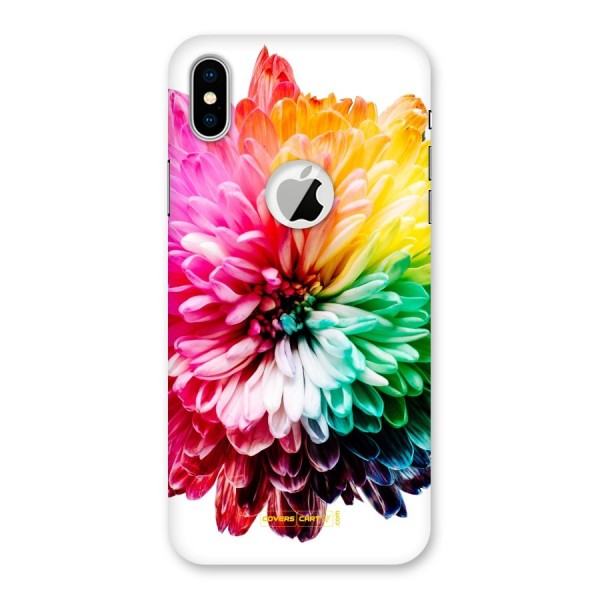 Colorful Flower Back Case for iPhone X Logo Cut