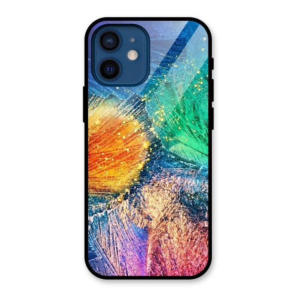 Colorful Leafs Vibrant Glass Back Case for iPhone 12 Mini