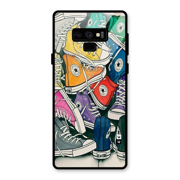 Colorful Shoes Glass Back Case for Galaxy Note 9
