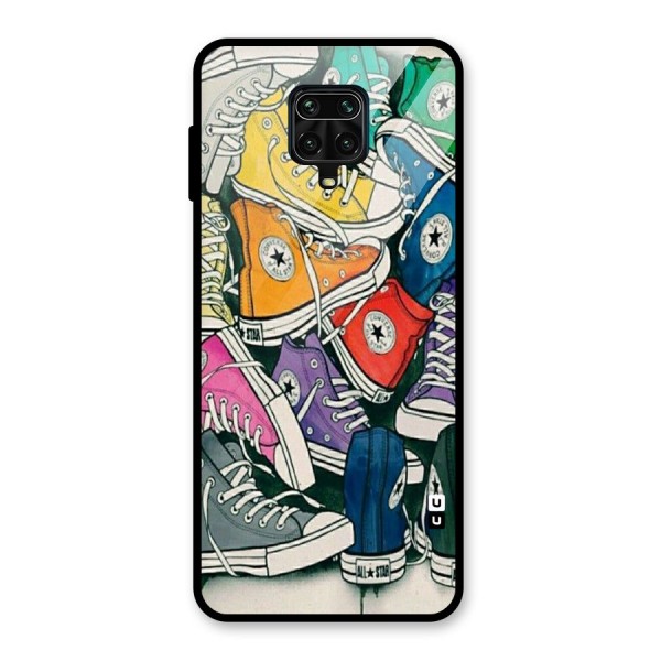 Colorful Shoes Glass Back Case for Redmi Note 9 Pro