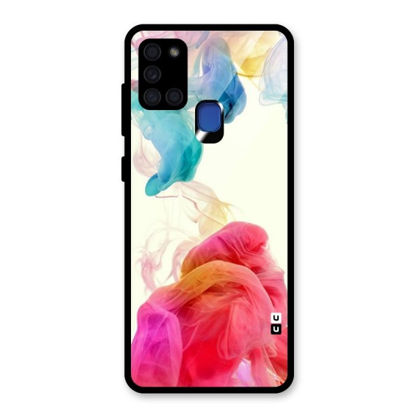 Colorful Splash Glass Back Case for Galaxy A21s