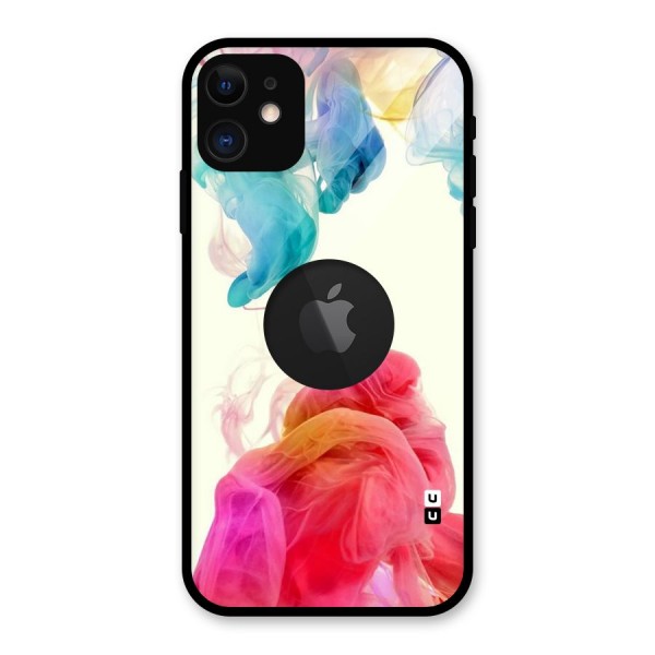 Colorful Splash Glass Back Case for iPhone 11 Logo Cut