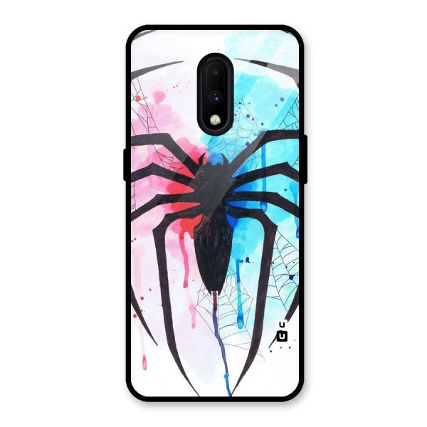 Colorful Web Glass Back Case for OnePlus 7