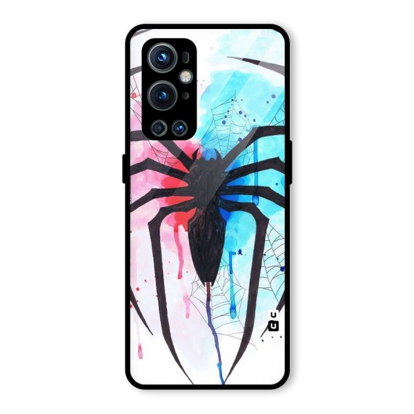 Colorful Web Glass Back Case for OnePlus 9 Pro