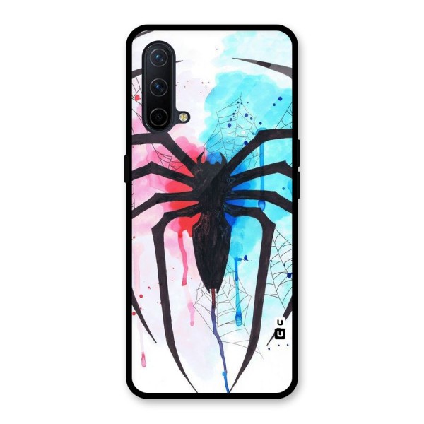 Colorful Web Glass Back Case for OnePlus Nord CE 5G