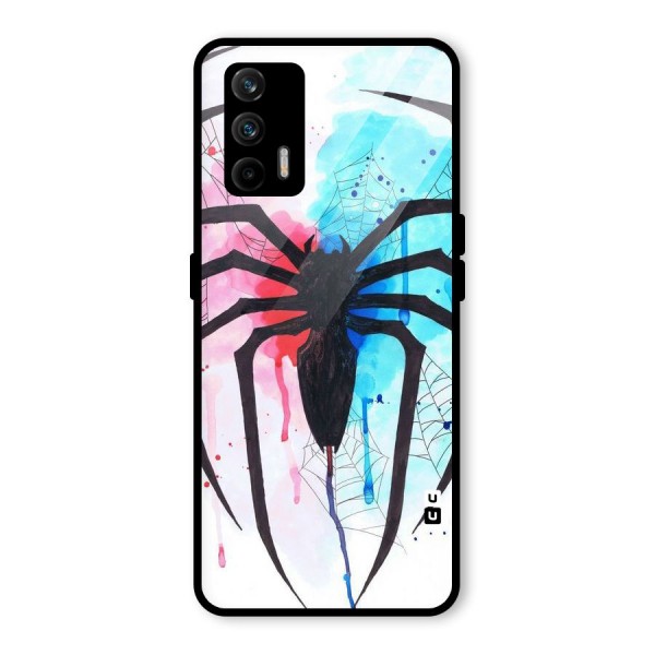 Colorful Web Glass Back Case for Realme X7 Max