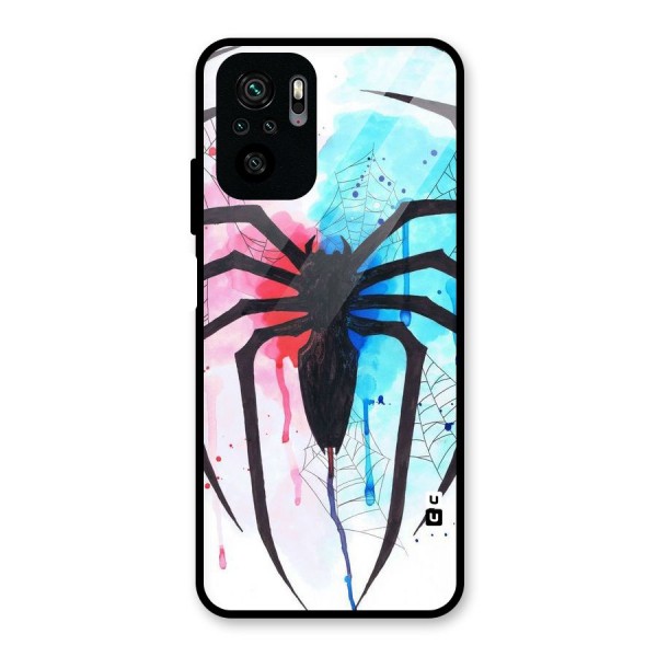 Colorful Web Glass Back Case for Redmi Note 10