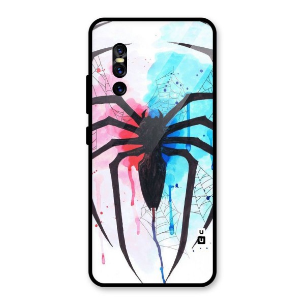 Colorful Web Glass Back Case for Vivo V15 Pro