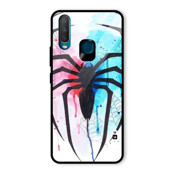 Colorful Web Glass Back Case for Vivo Y15