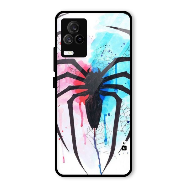 Colorful Web Glass Back Case for Vivo iQOO 7 Legend 5G