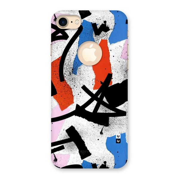 Coloured Abstract Art Back Case for iPhone 7 Logo Cut