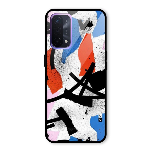 Coloured Abstract Art Glass Back Case for Oppo A74 5G