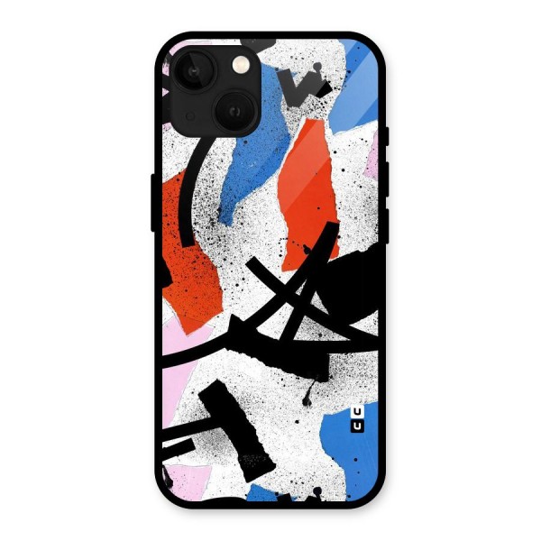 Coloured Abstract Art Glass Back Case for iPhone 13