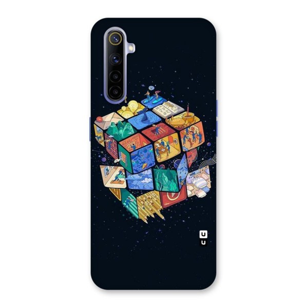 Coloured Rubic Back Case for Realme 6