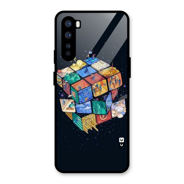 Coloured Rubic Glass Back Case for OnePlus Nord