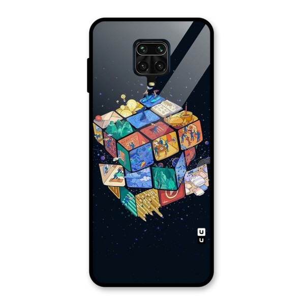 Coloured Rubic Glass Back Case for Redmi Note 9 Pro