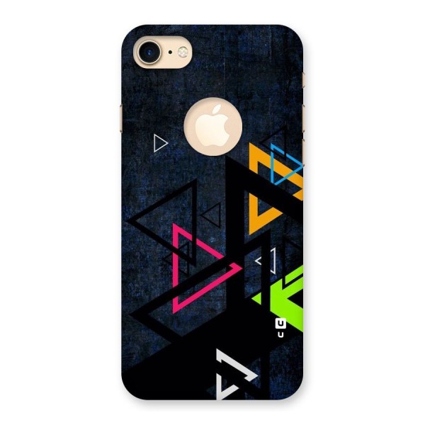 Coloured Triangles Back Case for iPhone 7 Logo Cut