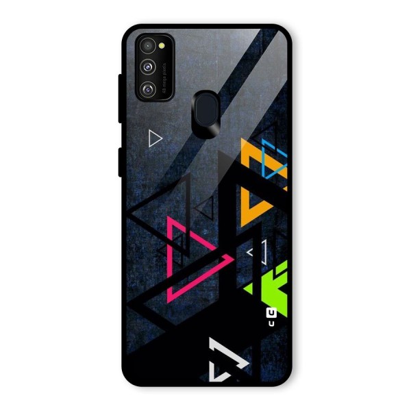 Coloured Triangles Glass Back Case for Galaxy M21