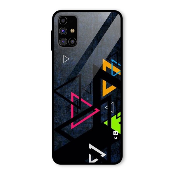 Coloured Triangles Glass Back Case for Galaxy M31s