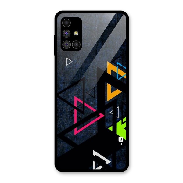 Coloured Triangles Glass Back Case for Galaxy M51